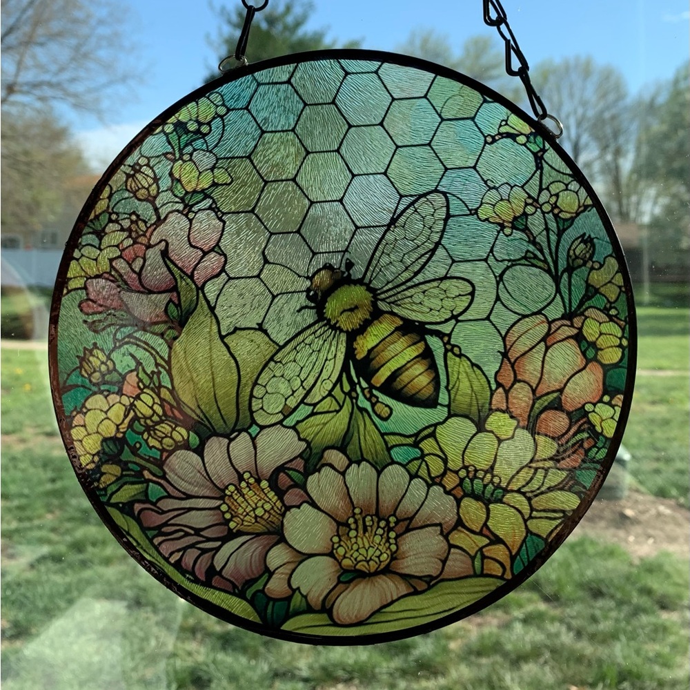 Sublimated Glass Bee Suncatcher